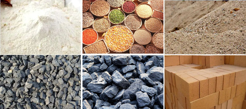 風冷式直線振動篩可篩分物料有：耐火材料，糧食，沙土，石子等。